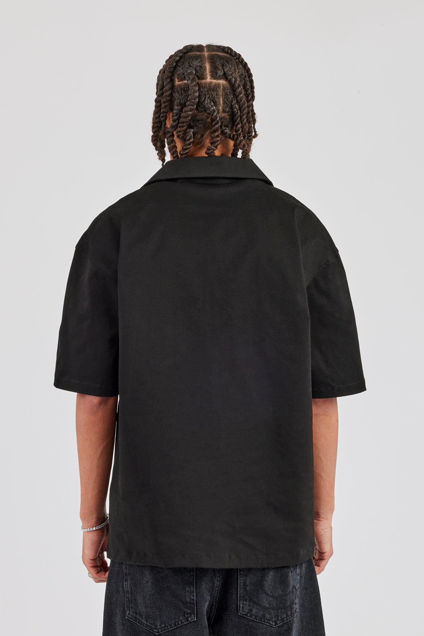 Rhinestone Palm Shirt - Black